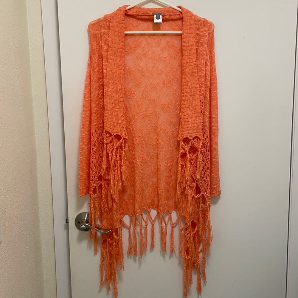 Peach crochet cardigan